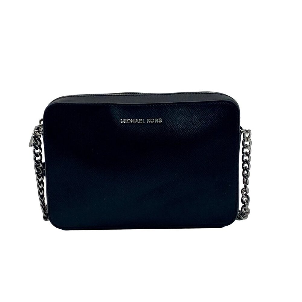 Michael Kors Black Leather Jet Set East West Crossbody Bag